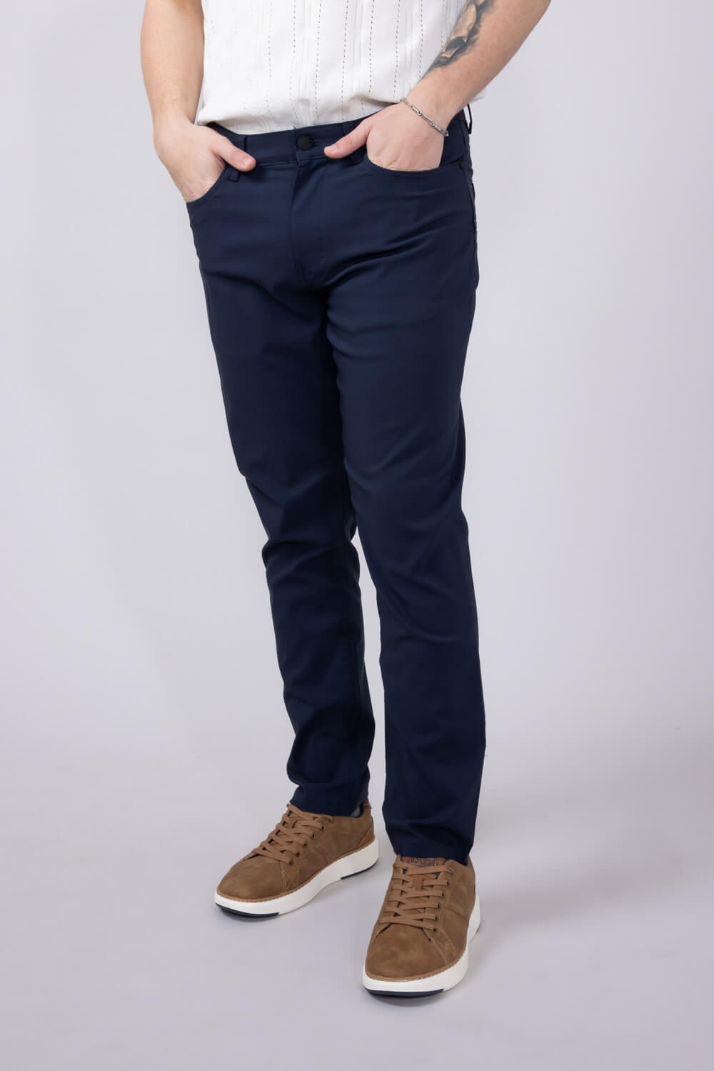 Copper & Oak Faille 5 Pocket Pants for Women in Dark Sapphire