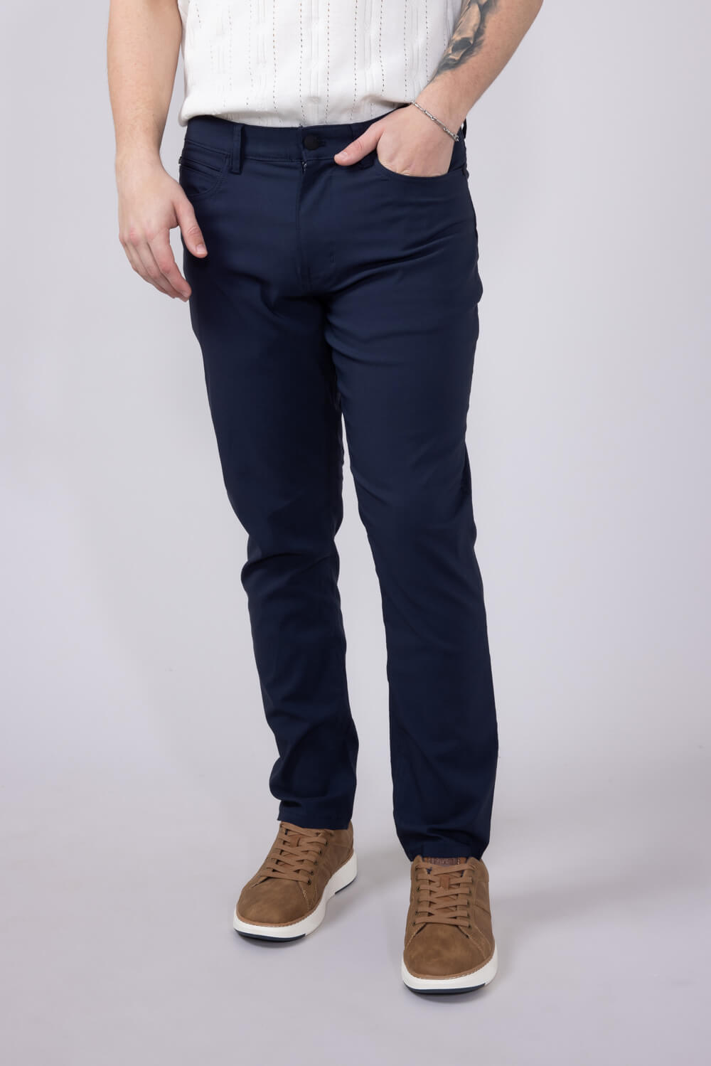 Copper & Oak Faille 5 Pocket Pants for Women in Dark Sapphire