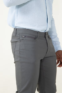 Copper & Oak Lewis Zip Pants for Men in Grey
