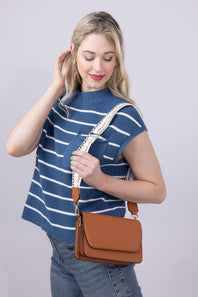 Flap Over Crossbody for Women in Brown
