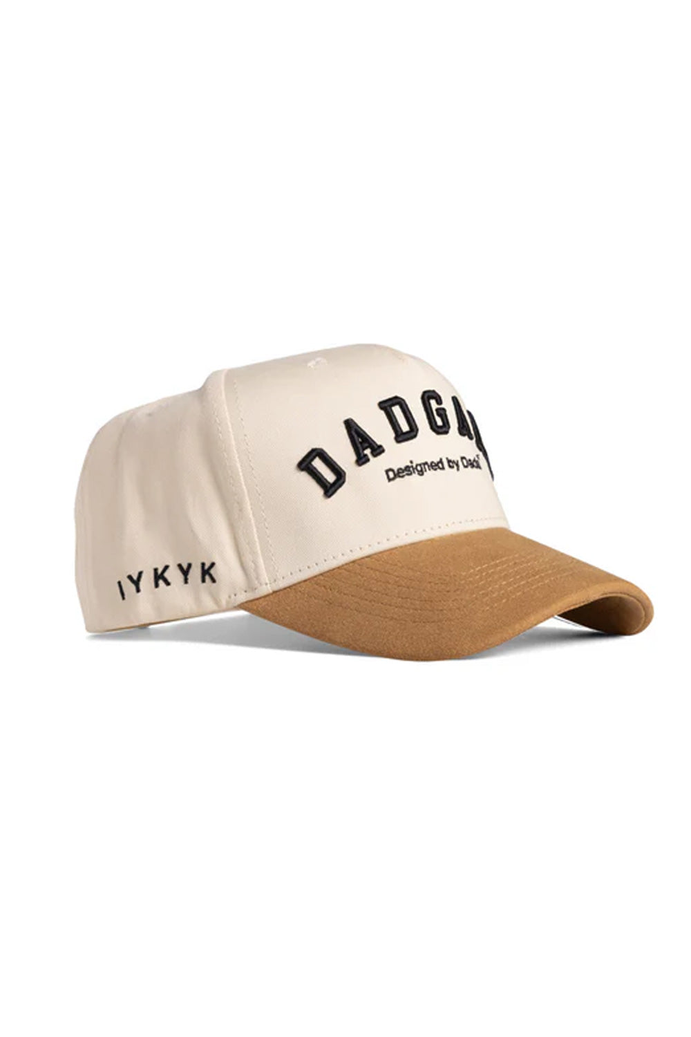 Dad Gang Suede Script Hat for Men in Cream