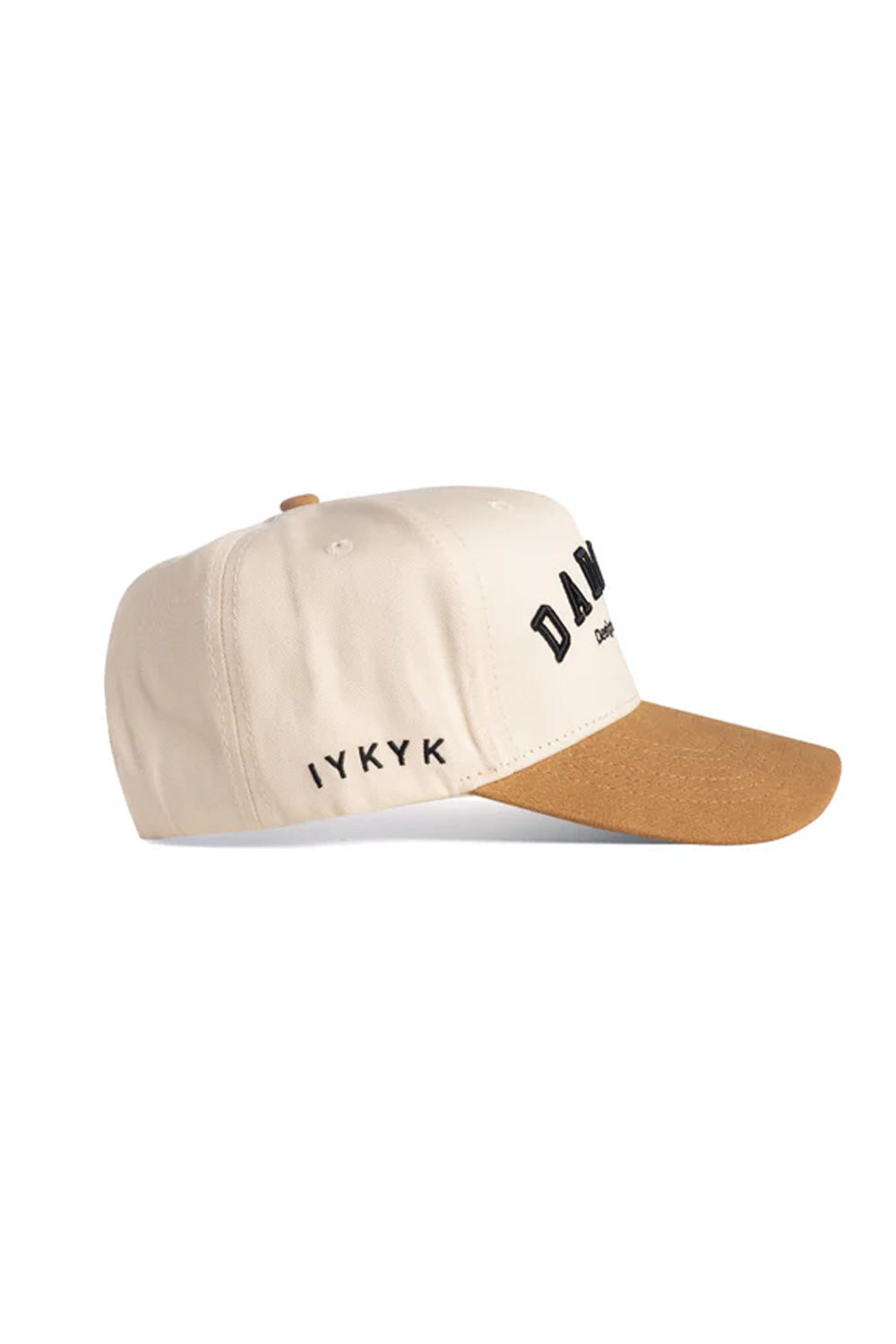 Dad Gang Suede Script Hat for Men in Cream
