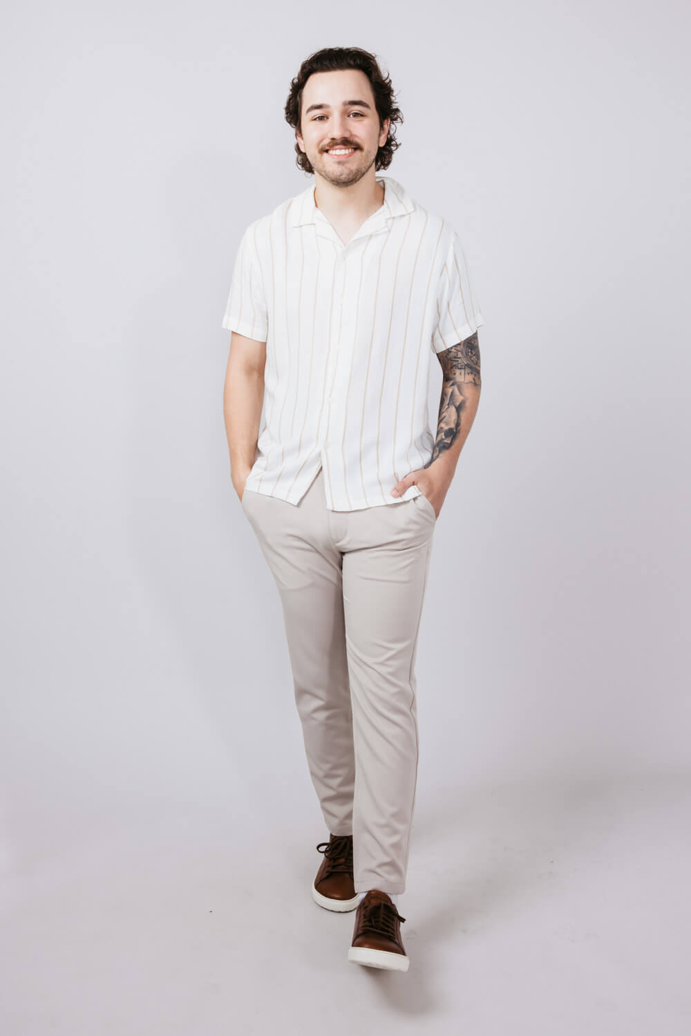 Denim & Flower Dress Pants for Men in Sand
