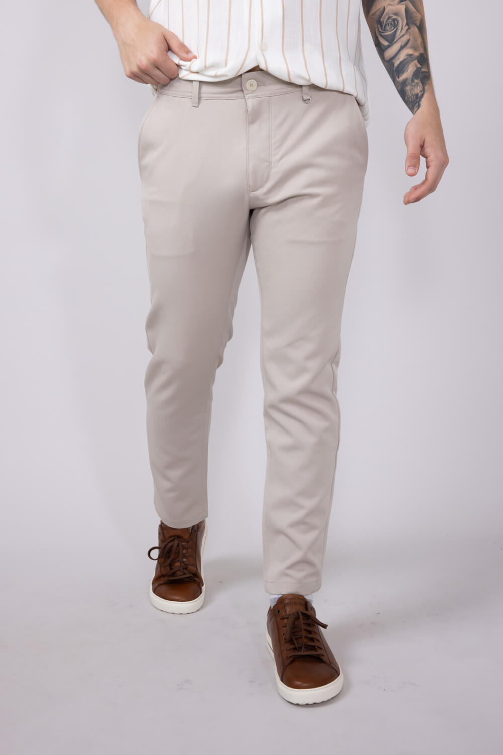 Denim & Flower Dress Pants for Men in Sand