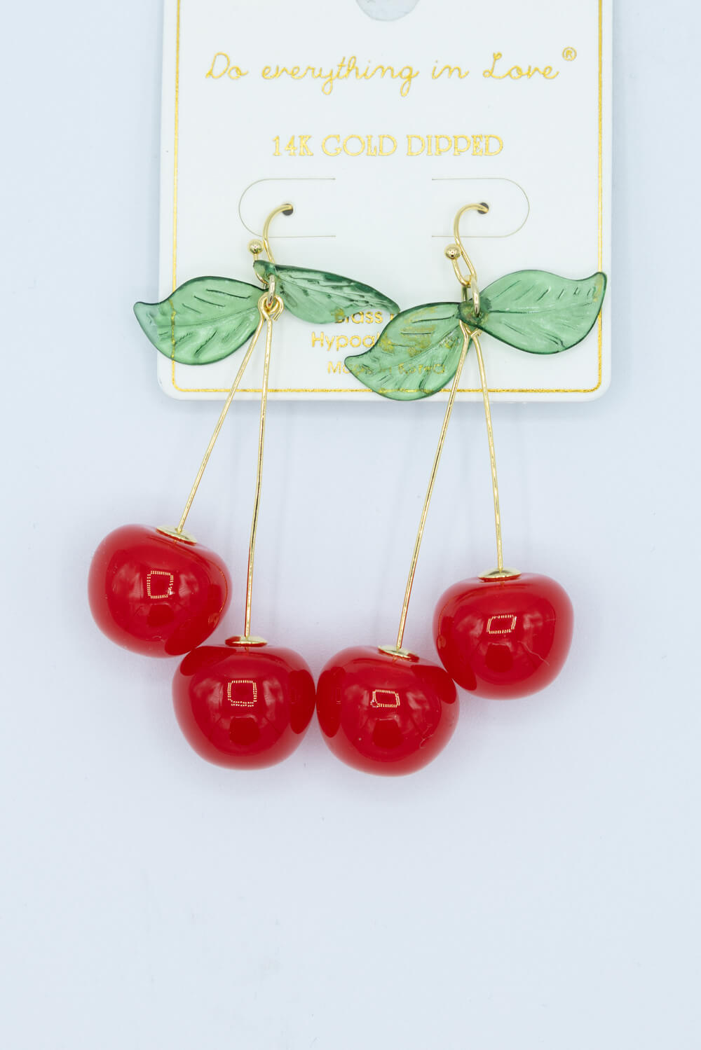 Cherry Long Earrings for Women in Red