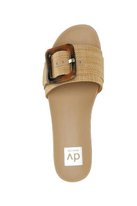 Dolce Vita Caster Raffia Slide Sandals for Women in Tan