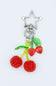 Double Beaded Cherry Purse Charm in Silver