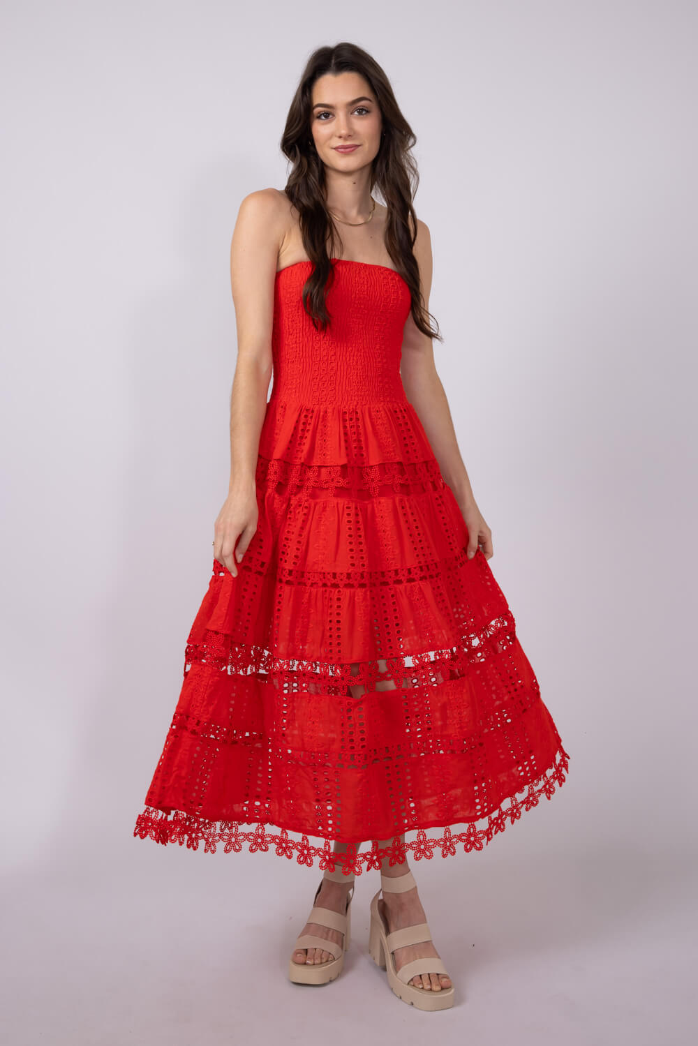 Strut & Bolt Eyelet Midi Dress