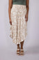 Ditsy Floral Hi-Low Midi Skirt for Women in White Taupe