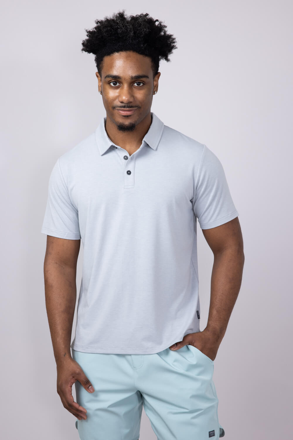 Free Fly Bamboo Flex Polo II for Men in Heather Aspen Grey