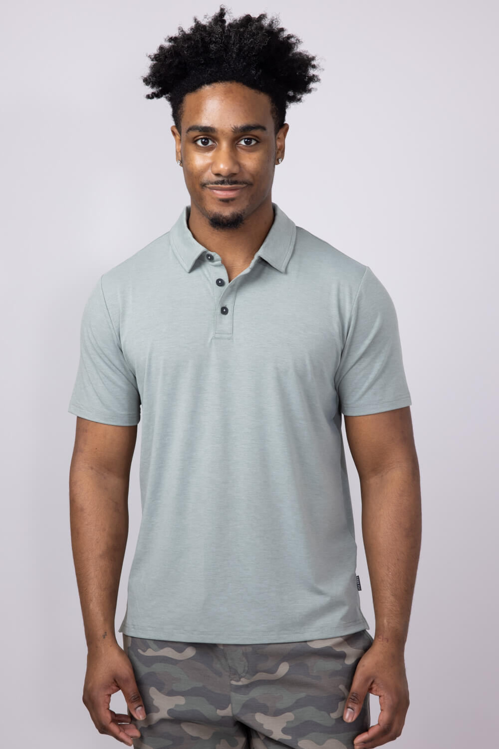 Free Fly Bamboo Flex Polo II for Men in Heather Agave Green