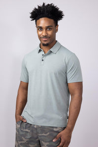 Free Fly Bamboo Flex Polo II for Men in Heather Agave Green
