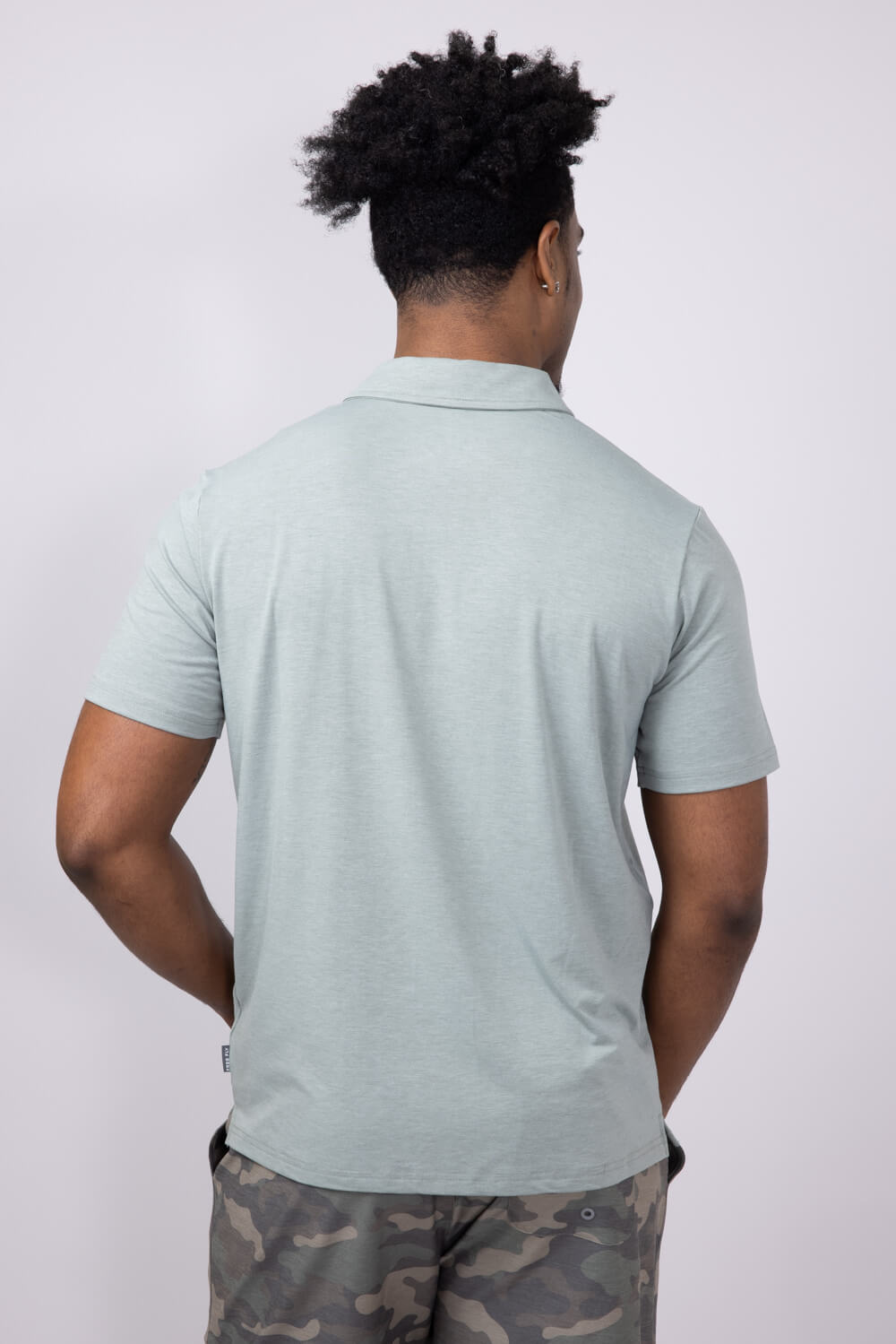 Free Fly Bamboo Flex Polo II for Men in Heather Agave Green