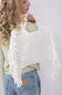 Fringe Knit Large Beach Bag for Women in Ivory