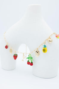 Fruit Charm Necklace in Multi