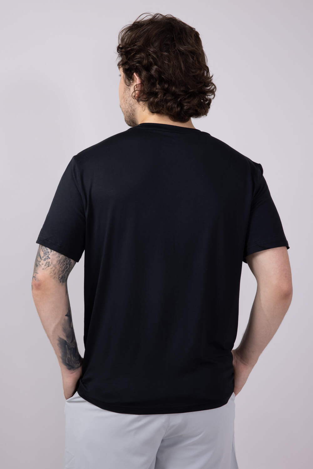 Hallstatt Ultra Soft Knit Poly T-Shirt for Men in Black