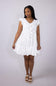 Textured Floral Button Tiered Dress for Women in White