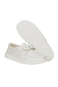 HEYDUDE Women’s Wendy Bow Shimmer Shoes in Silver