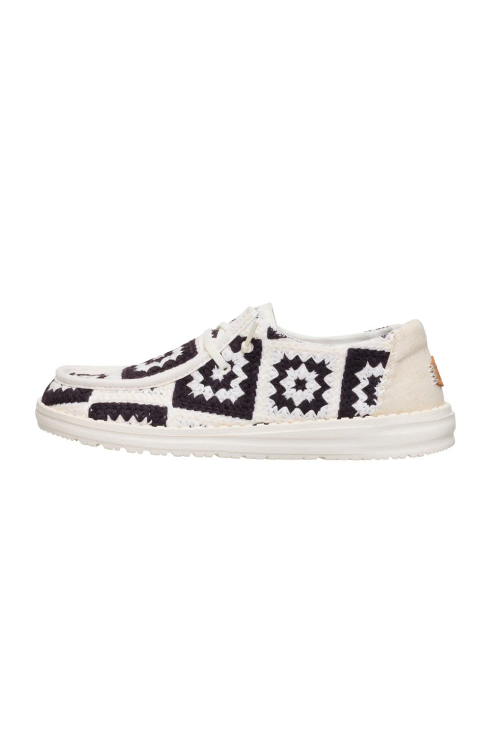 HEYDUDE Women’s Wendy Cottage Crochet Shoes in Black Multi