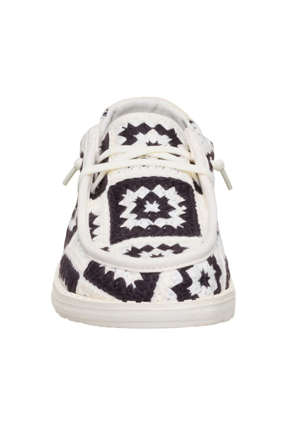 HEYDUDE Women’s Wendy Cottage Crochet Shoes in Black Multi
