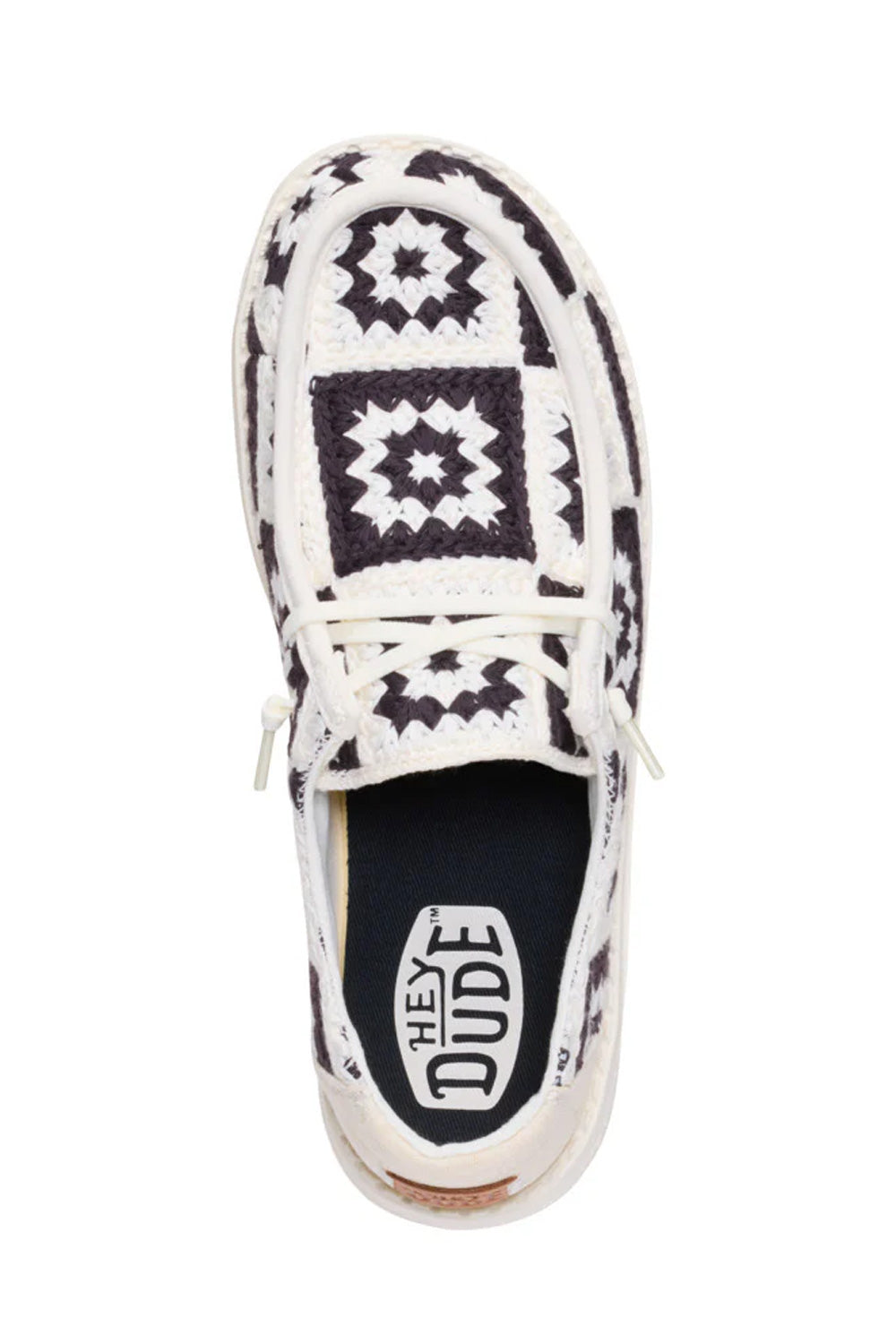 HEYDUDE Women’s Wendy Cottage Crochet Shoes in Black Multi