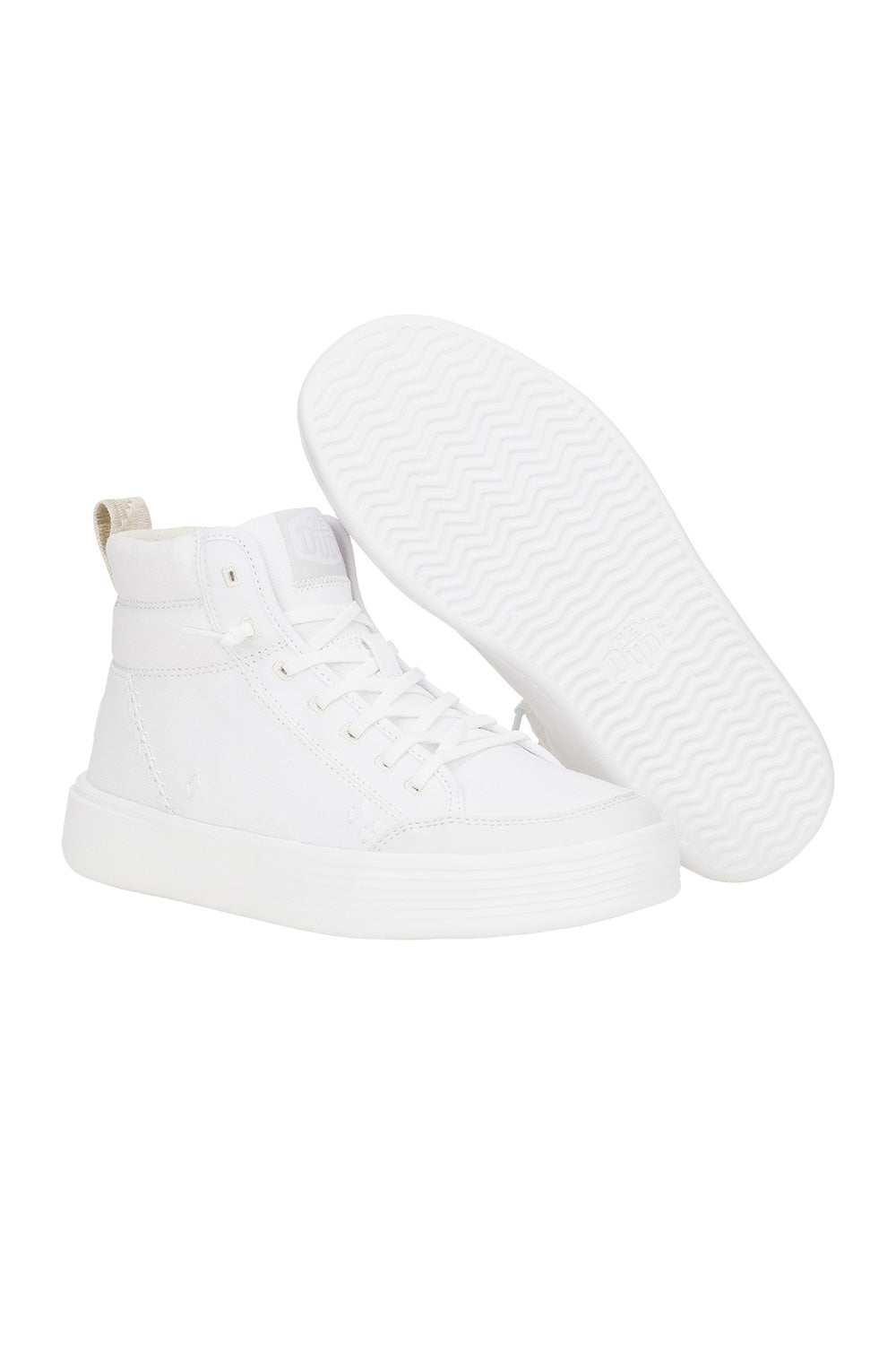 HEYDUDE Women’s Cody Hi Canvas Sneakers in White
