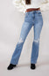 Hidden High Rise Flare Distressed Jeans for Women in Medium Wash