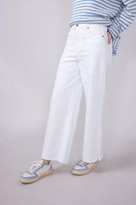 Hidden Nori High Rise Wide Leg Cropped Jeans for Women in White