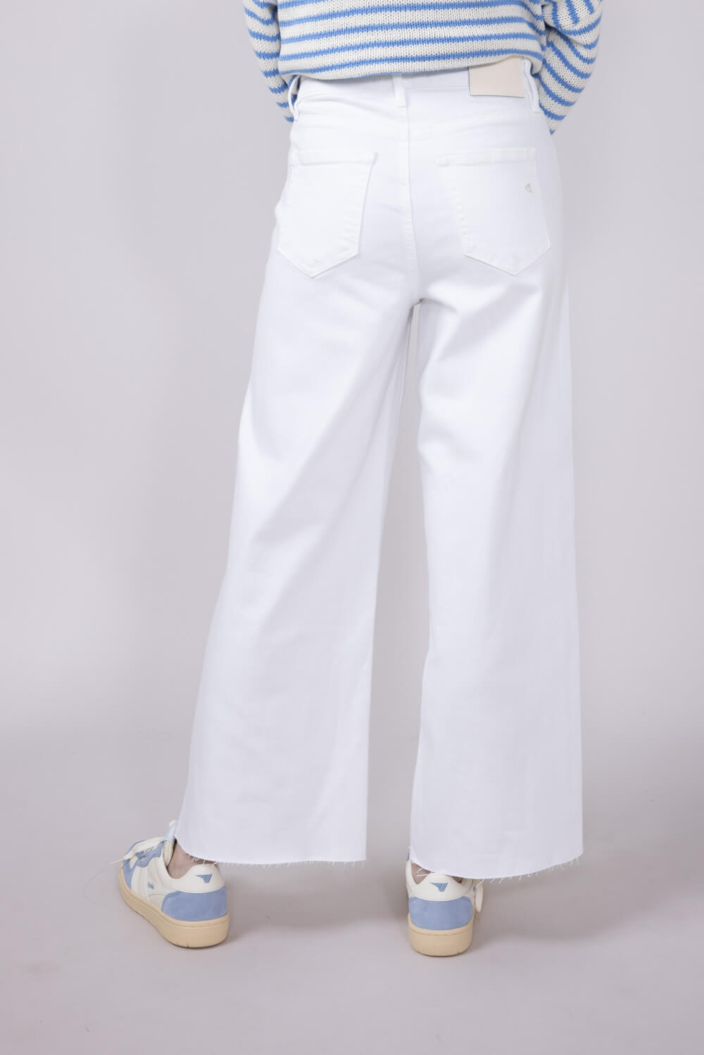 Hidden Nori High Rise Wide Leg Cropped Jeans for Women in White