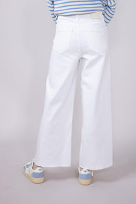 Hidden Nori High Rise Wide Leg Cropped Jeans for Women in White