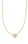 Kendra Scott Holland Gold Heart Short Pendant Necklace in White Crystal 