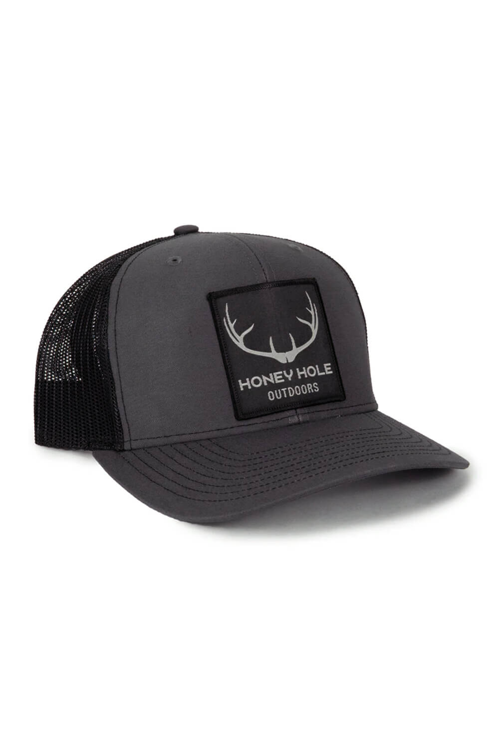 Honey Hole Outdoors Big Buck Trucker Hat for Men in Charcoal Black