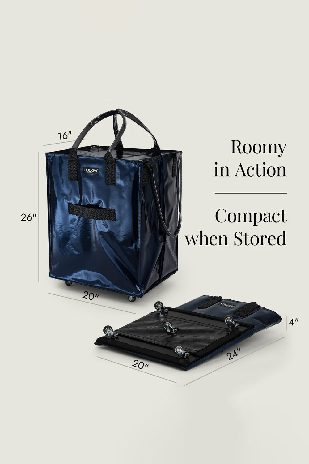 Hulken Large Rolling Tote in Midnight Blue