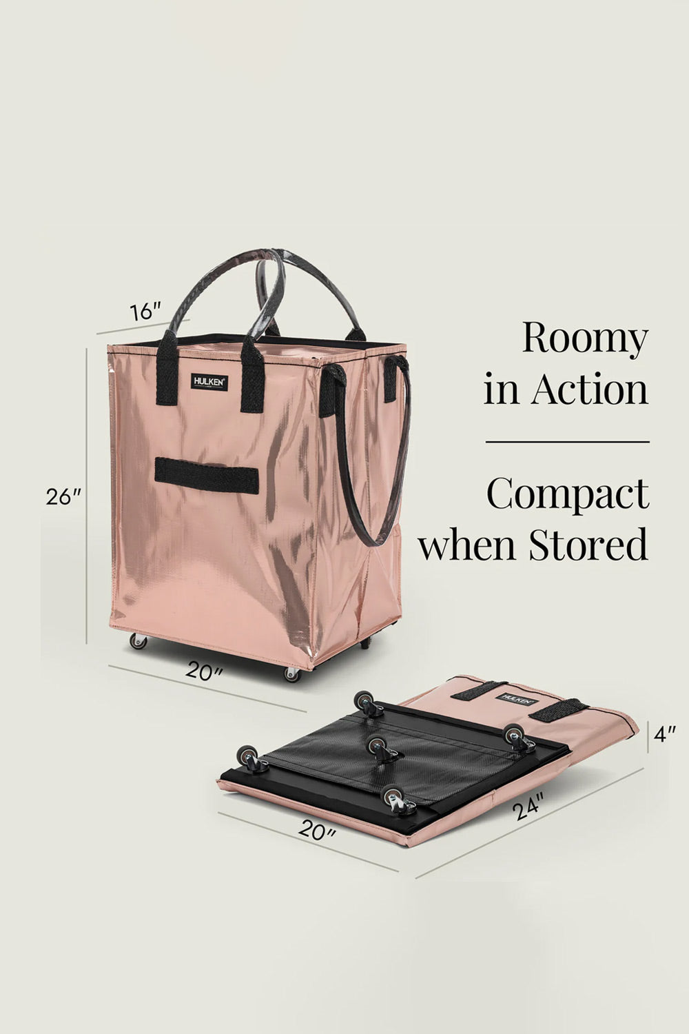 Hulken Large Rolling Tote in Rose Gold