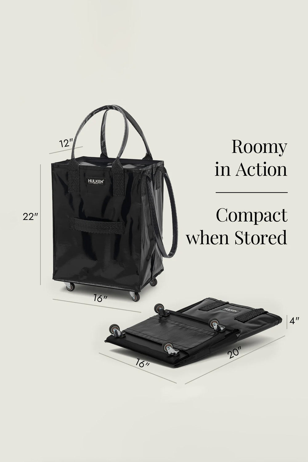 Hulken Medium Rolling Tote in Black