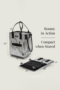 Hulken Medium Rolling Tote in Silver