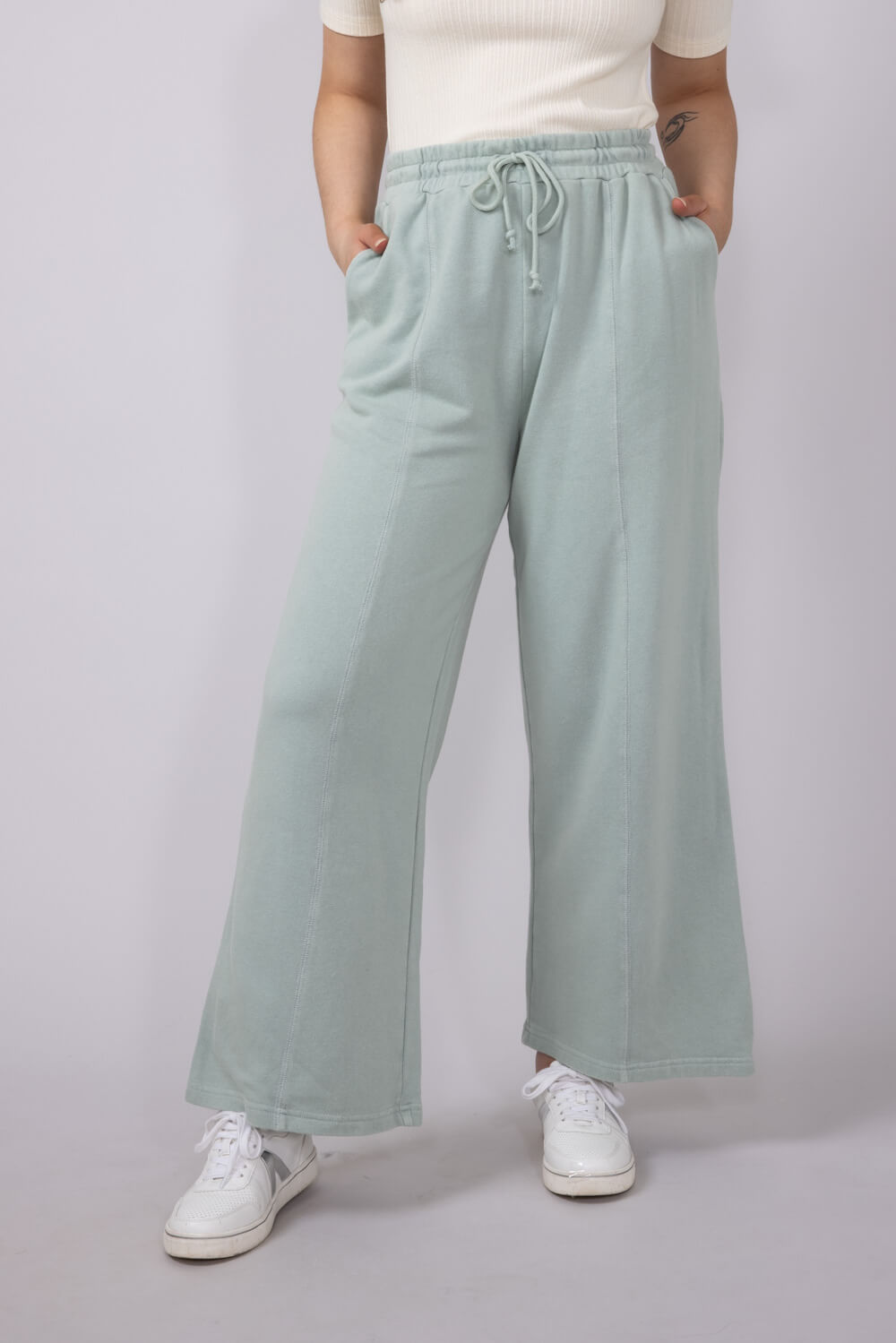Wide Leg Lounge Pants for Women in Sage