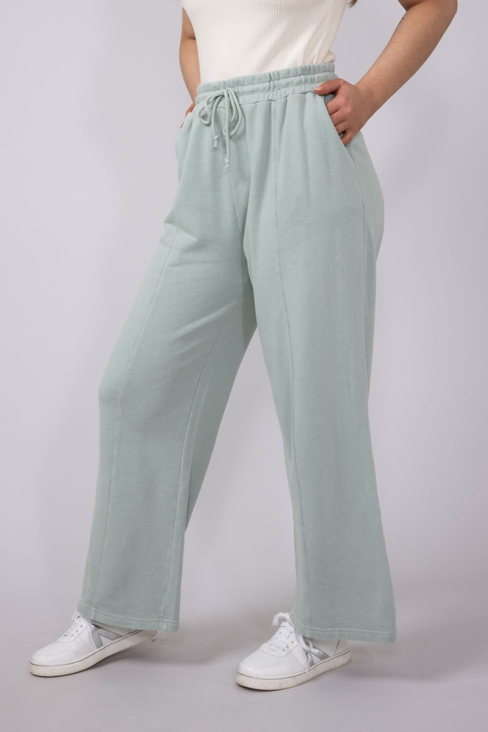 Wide Leg Lounge Pants for Women in Sage