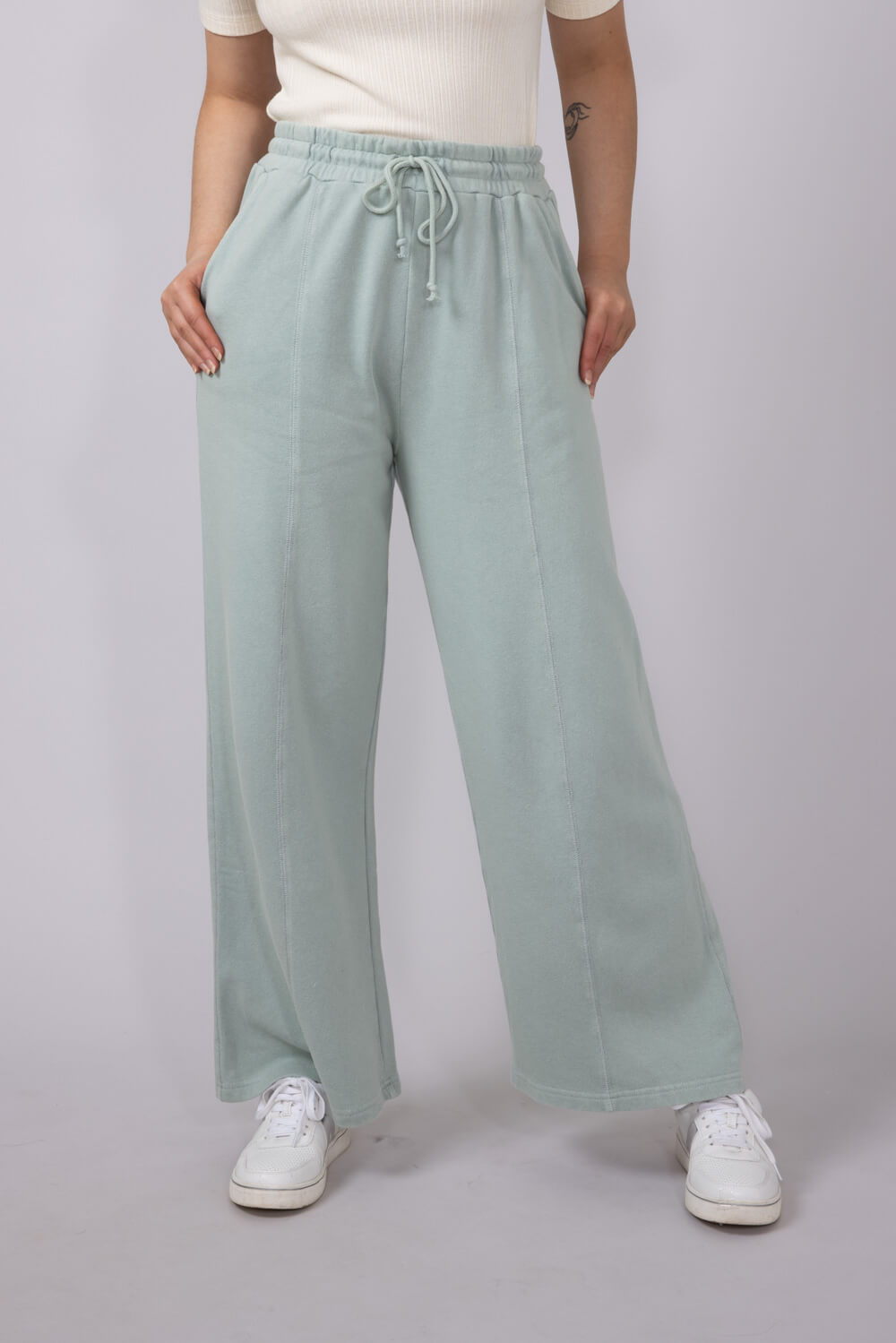 Wide Leg Lounge Pants for Women in Sage