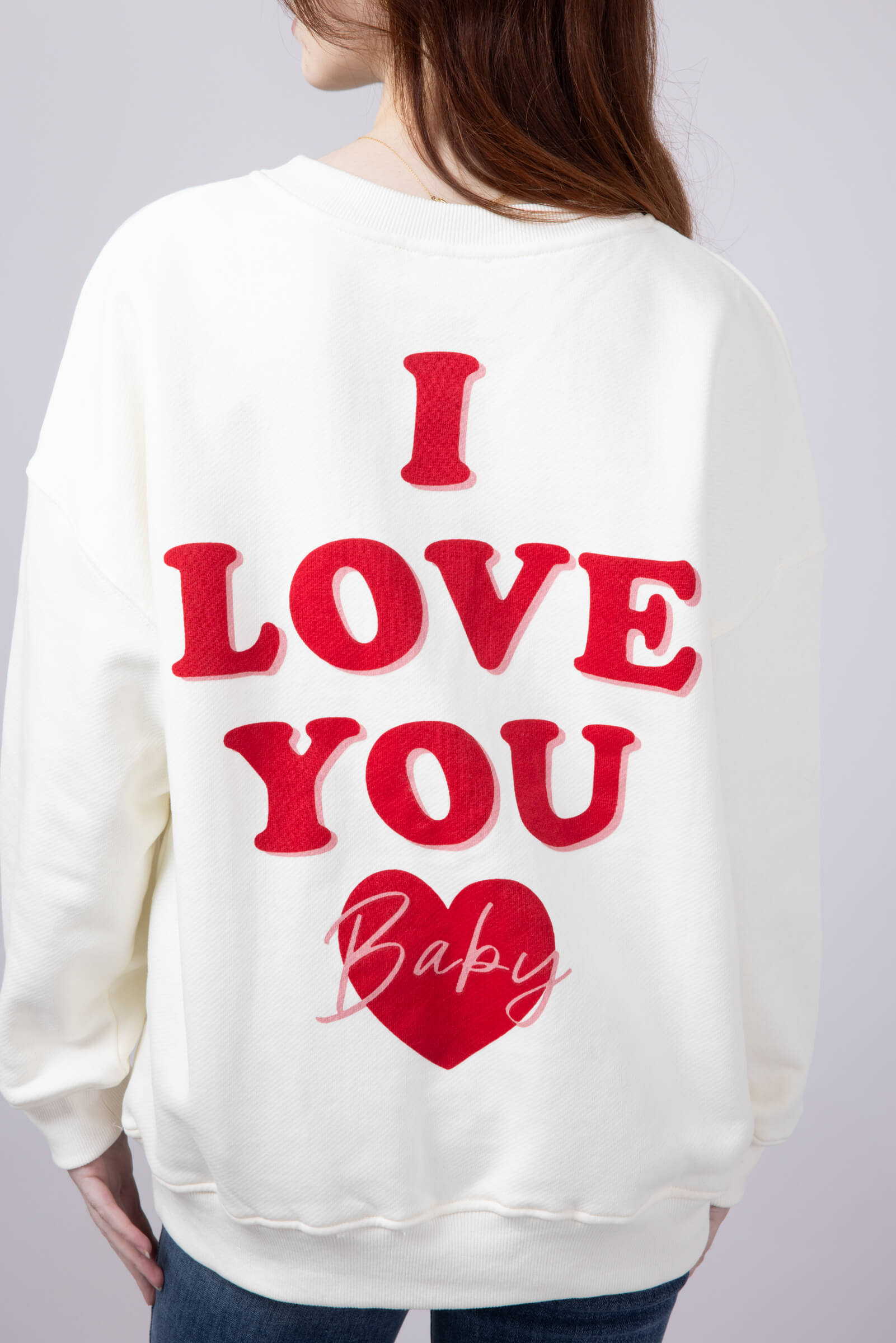 I Love You Baby Crewneck for Women in Off White 