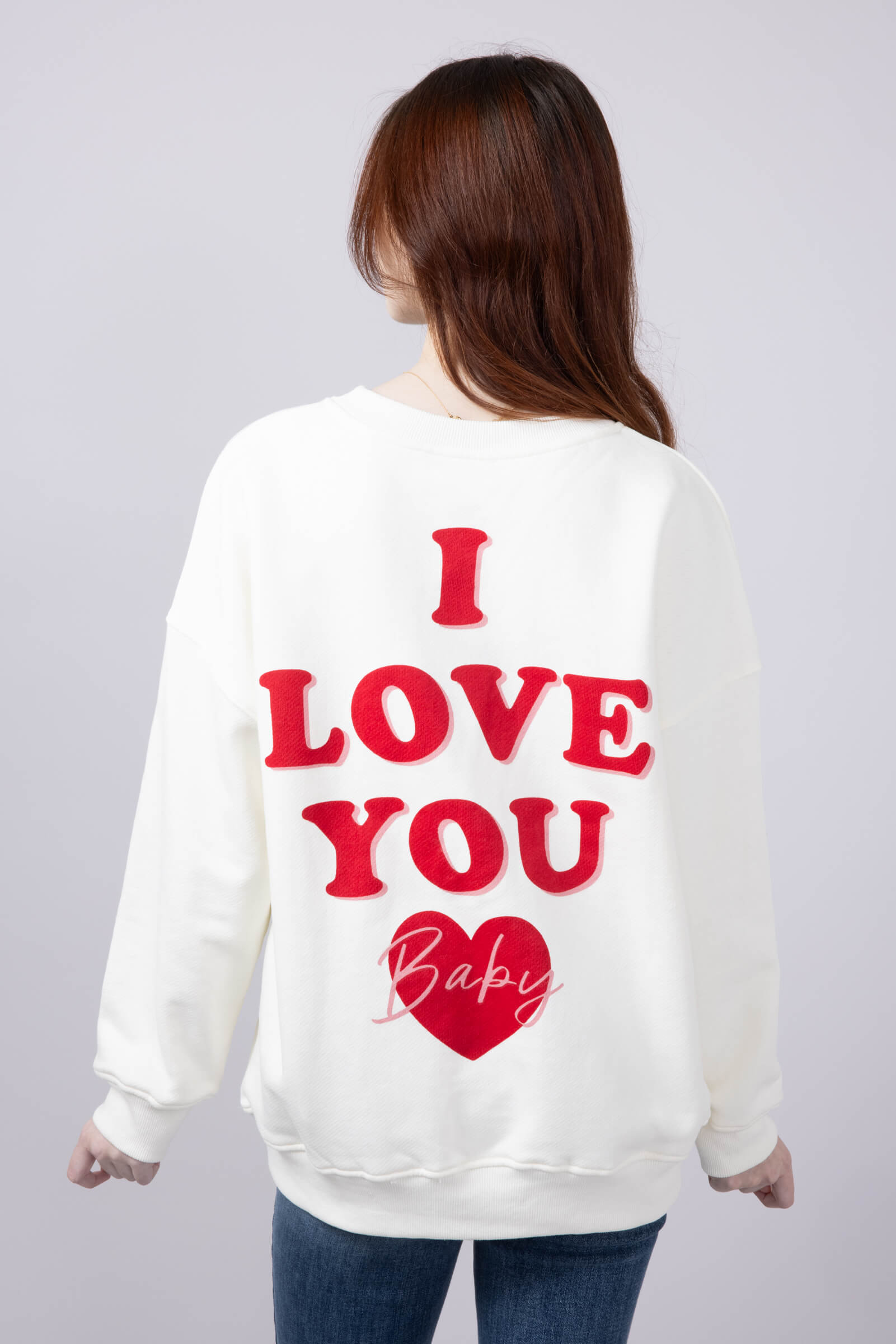I Love You Baby Crewneck for Women in Off White 