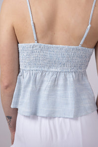 Illa Illa Pin Stripe Pleated Cami for Women in Blue