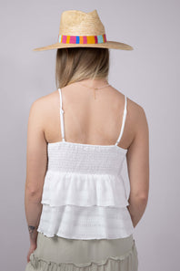 Illa Illa Lace Ruffle Cami for Women in Off White