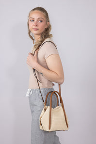 Brynee Satchel Bag for Women in Natural 