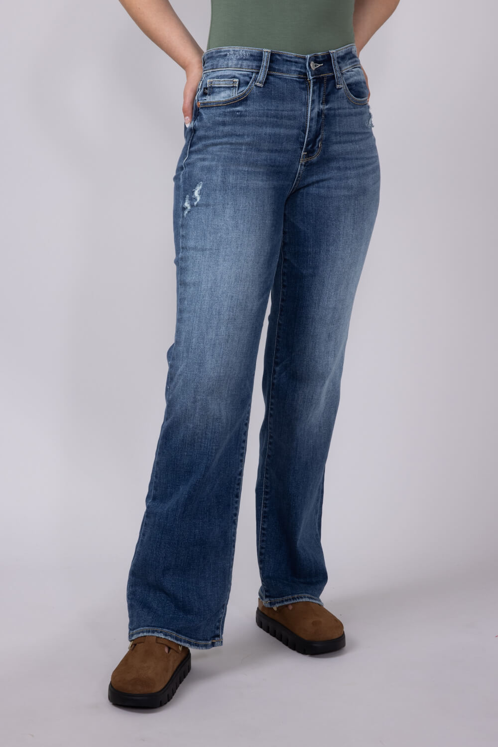 Judy Blue High-Rise Release Hem 90’s Straight Jeans for Women