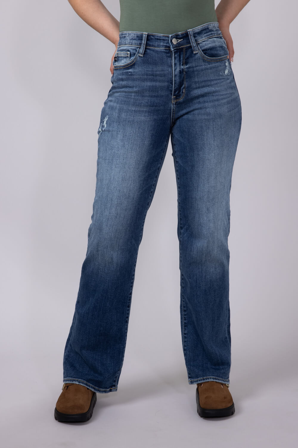 Judy Blue High-Rise Release Hem 90’s Straight Jeans for Women