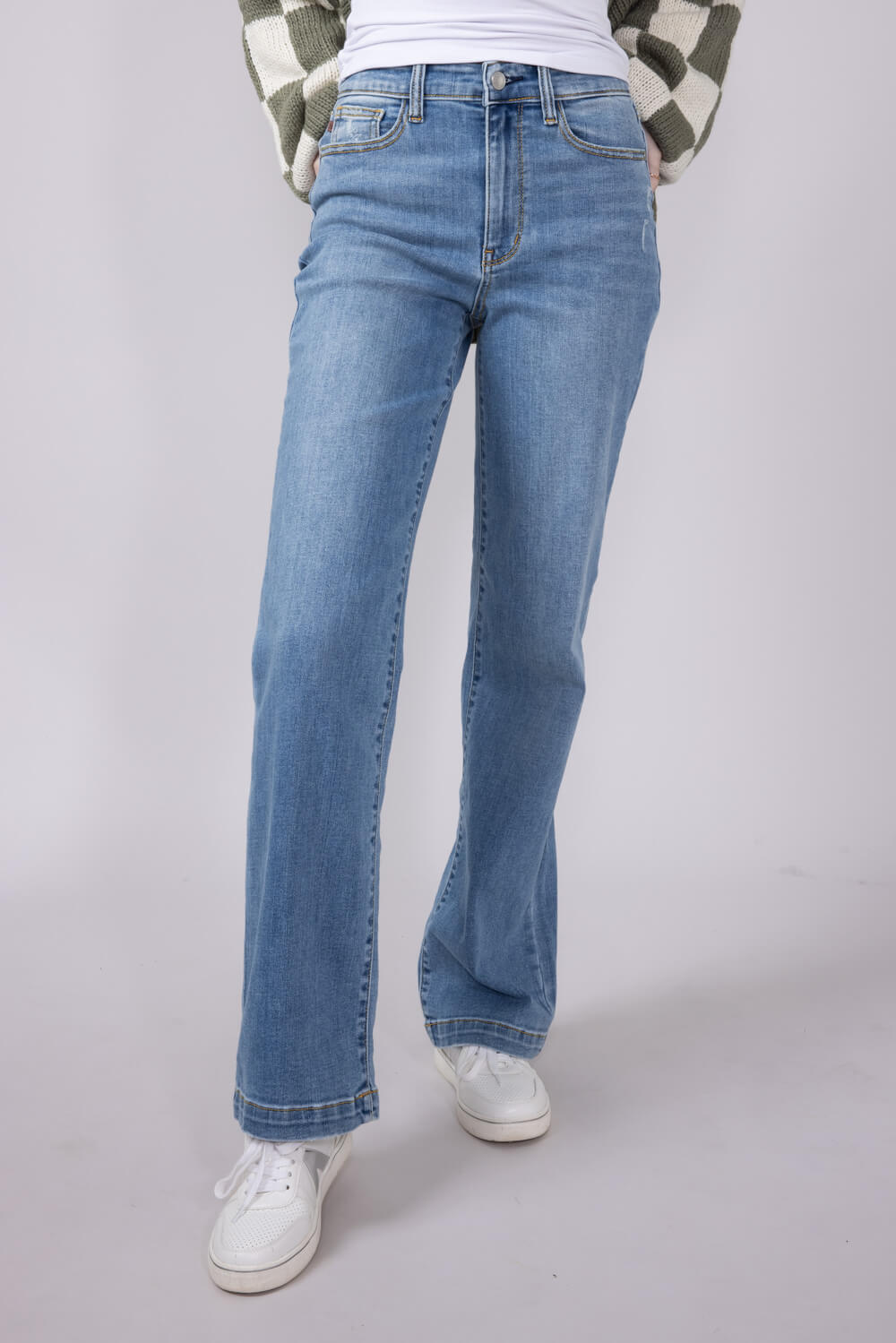 Judy Blue High Rise Trouser Straight Jeans for Women