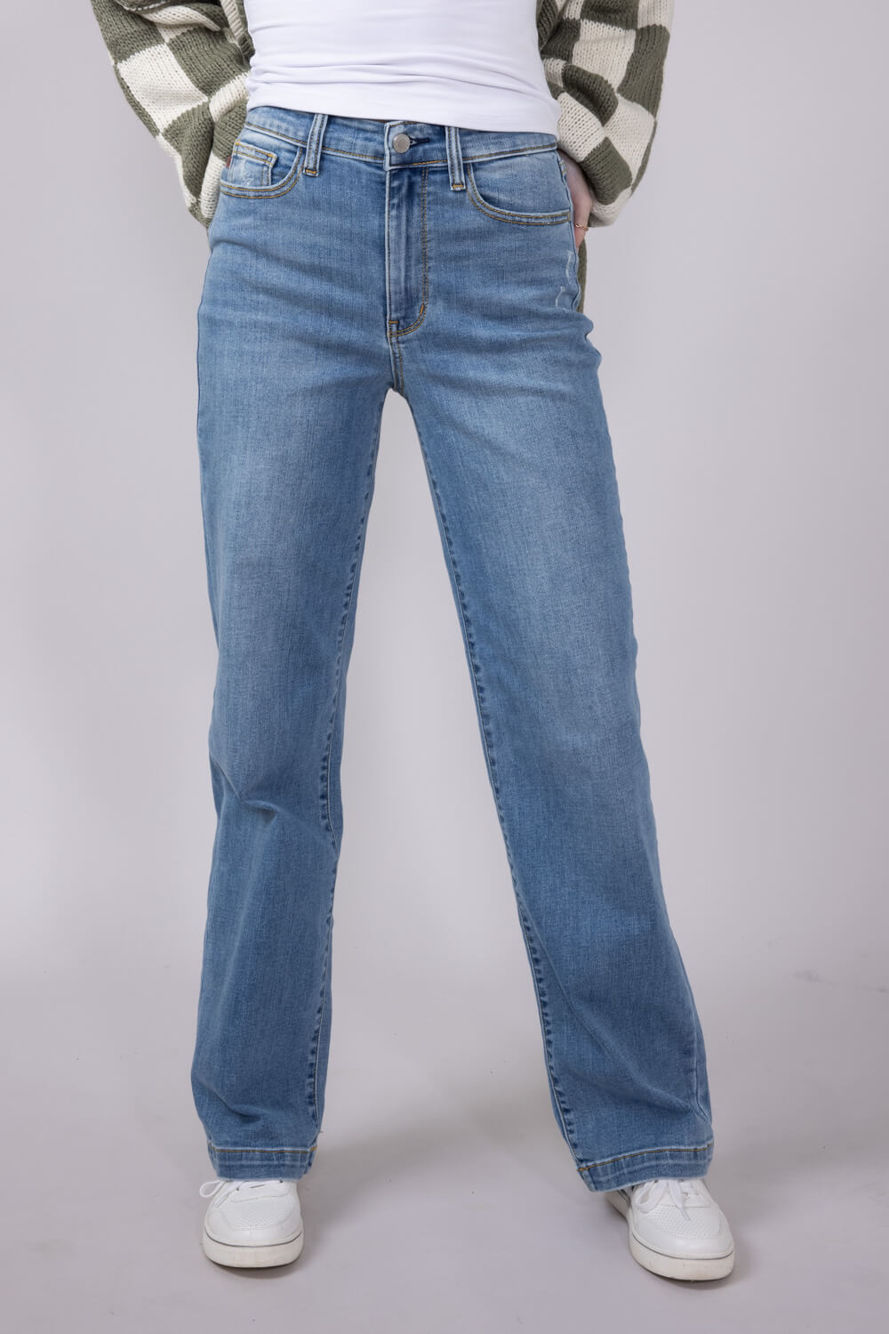 Judy Blue High Rise Trouser Straight Jeans for Women