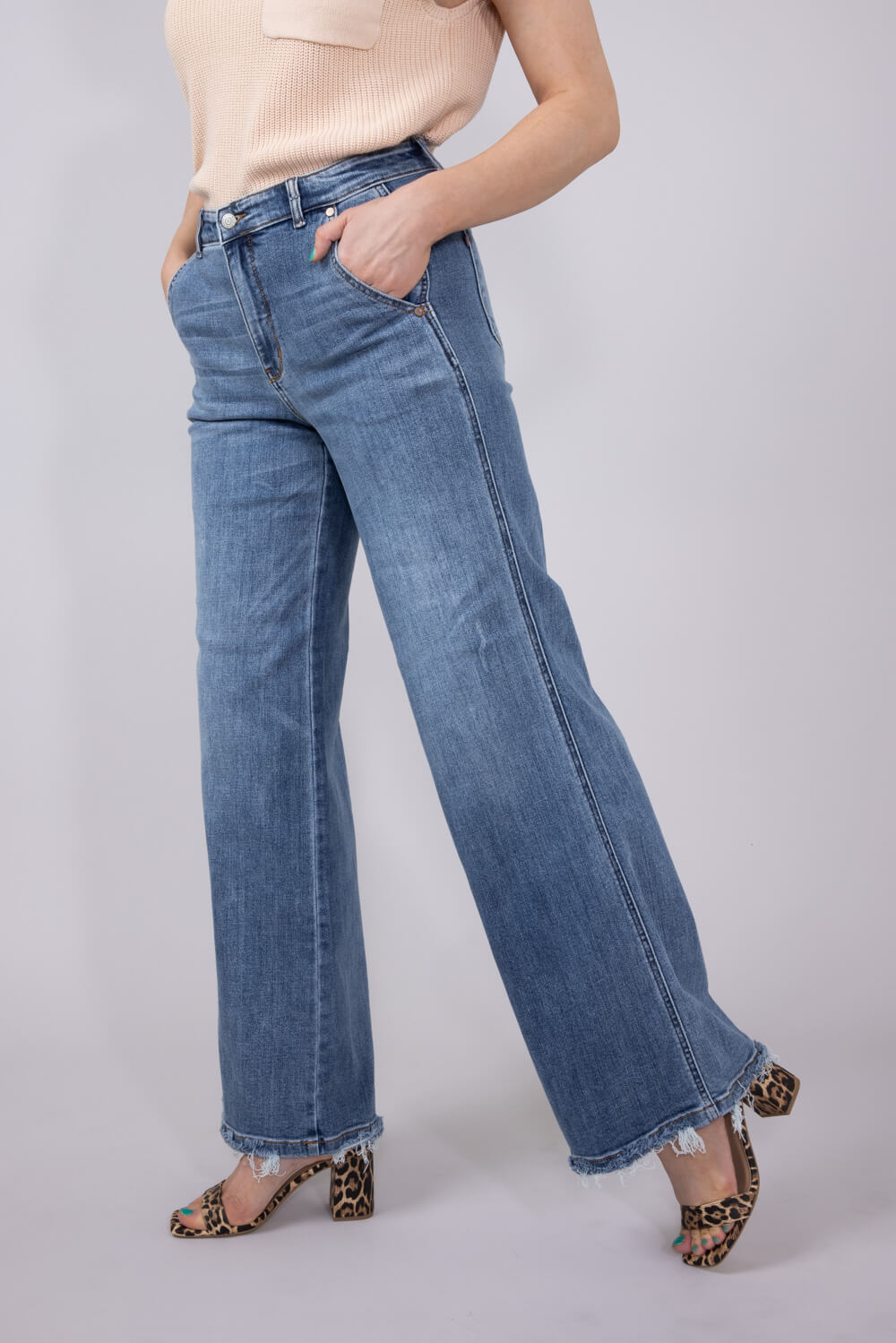 Judy Blue High-Rise Retro Wide Leg Jeans for Women