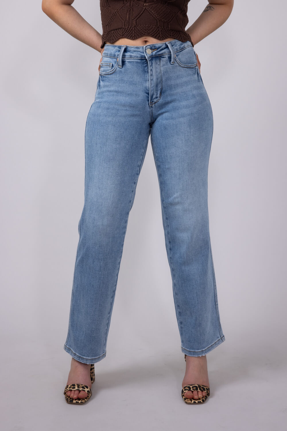 Judy Blue Mid Rise Straight Jeans for Women